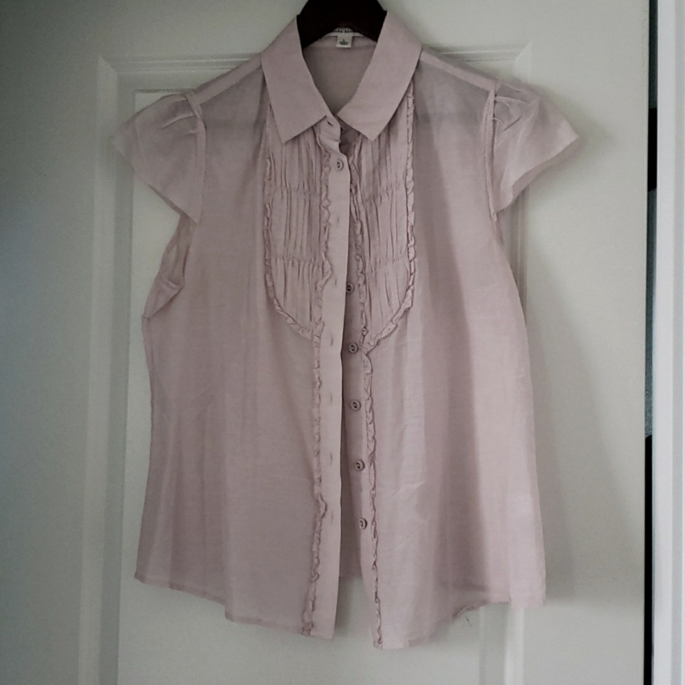 Silk blend blush pink shirt